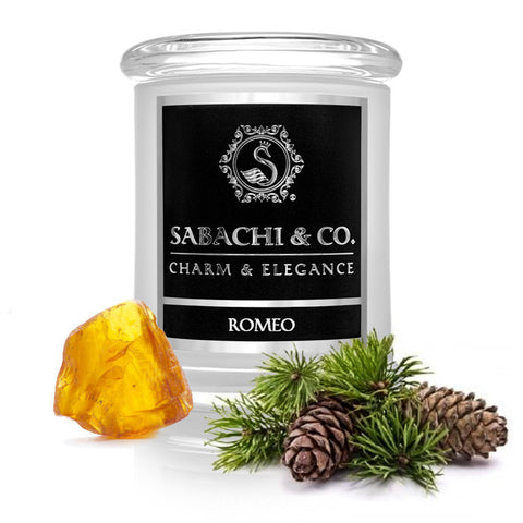 Sabachi Soy Candles Romeo - Amber, Cedar wood and Sandalwood